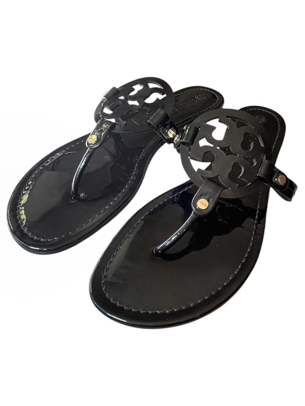 Tory Burch MILLER Black Patent Leather Sandal, sz 11 - Picture 4 of 15